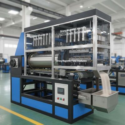 ประสิทธิภาพการแยกสูงถึง 99 เปอร์เซ็นต์ เครื่องแยกแม่เหล็กแบบแห้ง พร้อมความเข้มสนามแม่เหล็กสูง และคุณสมบัติที่ปรับแต่งได้