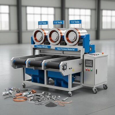ความเข้มข้นของสนามแม่เหล็ก 0.5 ถึง 1.5 เทสลา เครื่องแยกแม่เหล็กไฟฟ้า ระบบอัตโนมัติที่รับประกันการสกัดโลหะอุตสาหกรรม