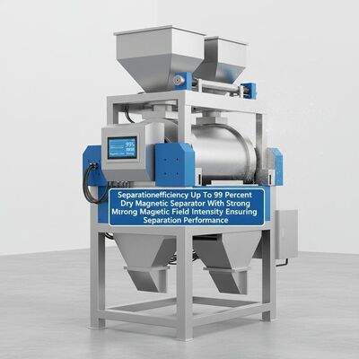 ประสิทธิภาพการแยกสูงถึง 99 เปอร์เซ็นต์ เครื่องแยกแม่เหล็กแห้งที่มีความเข้มข้นของสนามแม่เหล็กที่แข็งแรง