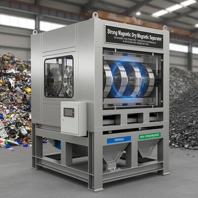 เครื่องแยกแม่เหล็กแห้งที่แข็งแรงที่ออกแบบให้มีความสามารถในการแยกที่คงที่ในภาครีไซเคิลและเหมืองแร่
