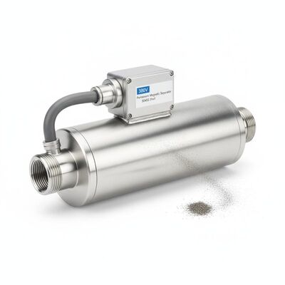 เครื่องแยกแม่เหล็กถาวร 380V สร้างขึ้นด้วยโหมดการเชื่อมต่อเกลียวและวัสดุเปลือก 304SS ช่วยให้มั่นใจถึงการแยกแม่เหล็ก
